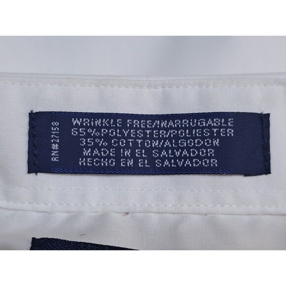 Vintage Mens Puritan White Long Sleeve Shirt Button Up Wrinkle Free Size XXL-2XL - Picture 7 of 10